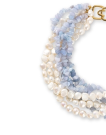 Front image thumbnail - Kenneth Jay Lane - Pearl and Aquamarine Multi Strand Necklace