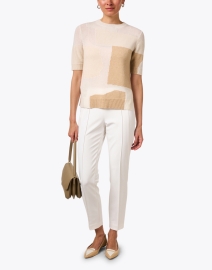 Look image thumbnail - Lafayette 148 New York - Gramercy White Stretch Pintuck Pant