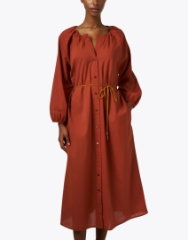 Front image thumbnail - Momoni - Caldes Rust Cotton Dress