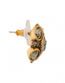 Back image thumbnail - Oscar de la Renta - Classic Button Earrings