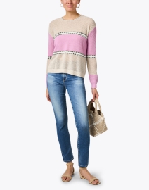 Look image thumbnail - Lisa Todd - Pink and Beige Cotton Sweater