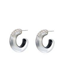 Product image thumbnail - Alexis Bittar - Silver Lucite Hoop Earrings