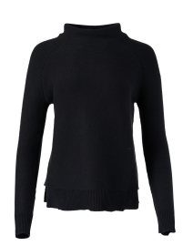 Product image thumbnail - Kinross - Black Garter Stitch Cotton Sweater