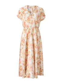 Product image thumbnail - Vince - Soleil Peach and Pink Floral Pleated Dress
