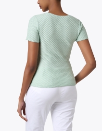 Back image thumbnail - Emporio Armani - Mint Green Textured Jersey T-Shirt