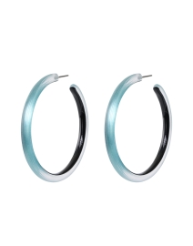 Product image thumbnail - Alexis Bittar - Blue Lucite Hoop Earrings