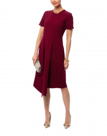 Gayle Maroon Red Stretch Crepe Dress