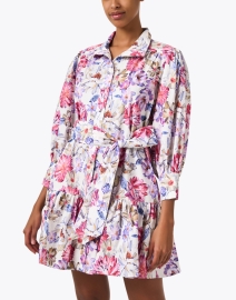 Front image thumbnail - Christy Lynn - Emi Multi Floral Print Shirt Dress
