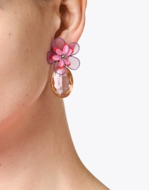 Look image thumbnail - Mignonne Gavigan - Piper Pink Flower Drop Earrings