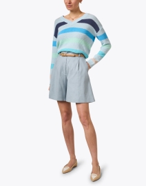 Look image thumbnail - Lisa Todd - Blue Striped Cotton Sweater
