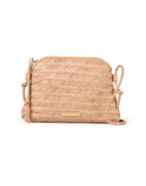 Mallory Beige Woven Leather Crossbody Bag 
