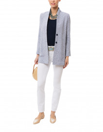 Artista Navy and White Tweed Knit Jacket
