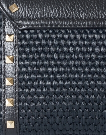 Fabric image thumbnail - Rani Arabella - Margot Black Raffia Leather Clutch