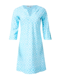 Megan Aqua Blue Print Dress