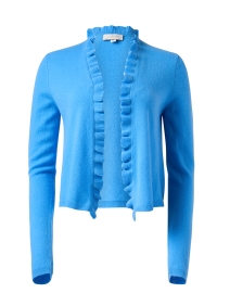 Blue Cashmere Cropped Cardigan