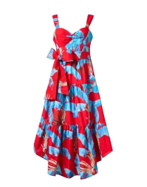 Red and Blue Print Cotton Dress