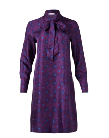 Purple Print Silk Dress