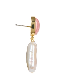 Front image thumbnail - Lizzie Fortunato - Pink Opal and Pearl Drop Earrings