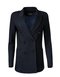 Navy Chevron Double Breasted Blazer