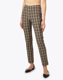 Front image thumbnail - Peace of Cloth - Emma Neutral Plaid Pull On Pant