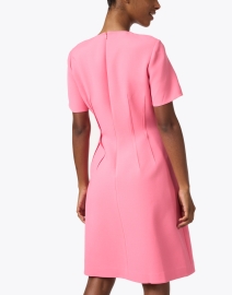 Back image thumbnail - Lafayette 148 New York - Pink Wool Silk Darted Dress