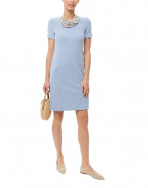 Ascot Azure Blue and White Knit Dress