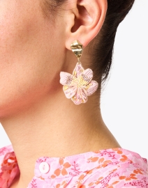 Look image thumbnail - Mignonne Gavigan - Margarite Pink and Gold Floral Drop Earrings