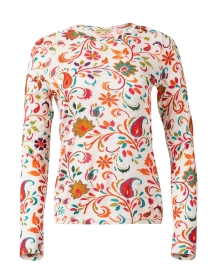 Multi Paisley Print Cashmere Silk Sweater