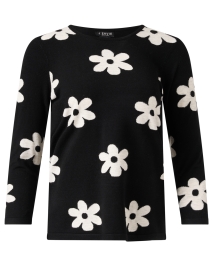 Black Floral Intarsia Sweater