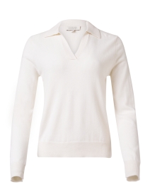 Product image thumbnail - Kinross - Ivory Cashmere Polo Sweater