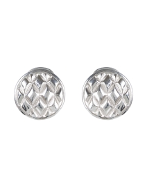 Silver Textured Disc Clip Earrings