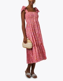 Look image thumbnail - Poupette St Barth - Triny Pink Floral Smocked Dress