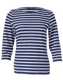 Product image thumbnail - Saint James - Galathee Navy and White Striped Shirt
