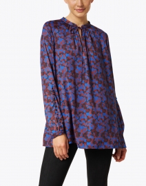Marc Cain - Blue Black and Brown Printed Blouse