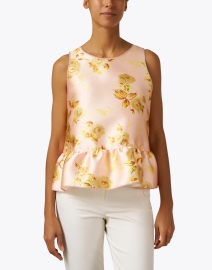 Front image thumbnail - Odeeh - Duchesse Pink Floral Peplum Top