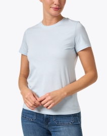 Front image thumbnail - Vince - Light Blue Cotton T-Shirt