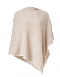 Beige with White Cashmere Poncho