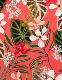 Fabric image thumbnail - Marc Cain - Coral Floral Print Silk Scarf