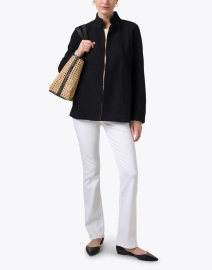 Look image thumbnail - Eileen Fisher - Black Cotton Crinkle Jacket