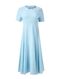Thea Blue Wool Crepe Dress