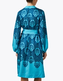 Back image thumbnail - Figue - Rylene Blue Print Silk Dress