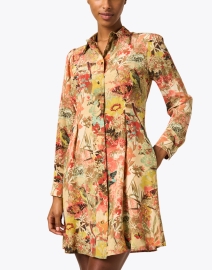 Front image thumbnail - Momoni - Acanthis Orange Floral Print Silk Dress