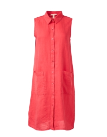 Product image thumbnail - Eileen Fisher - Red Linen Shirt Dress