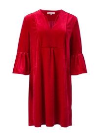 Kerry Red Stretch Velvet Dress
