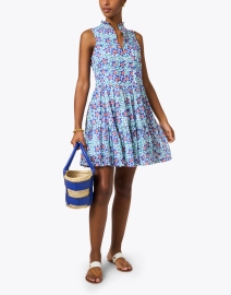 Look image thumbnail - Oliphant - Blue Floral Print Cotton Dress