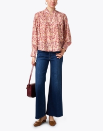 Look image thumbnail - Oliphant - Red and Gold Print Cotton Silk Blouse
