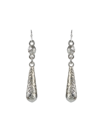 Product image thumbnail - Ben-Amun - Hammered Silver Drop Earrings