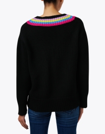 Back image thumbnail - Chinti and Parker - Rainbow Stripe Black Sweater