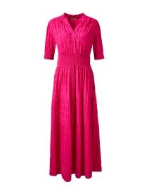 Pink Plisse Cotton Dress