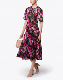 Diwesa Multicolored Floral Silk Midi Dress